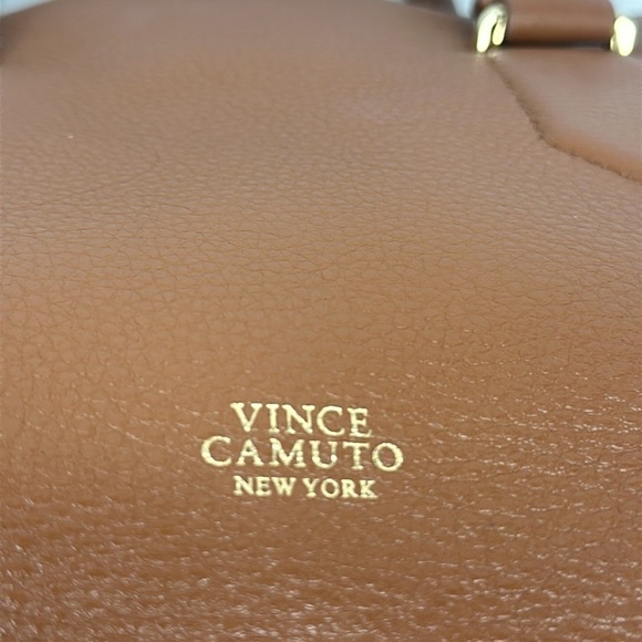 VINCE CAMUTO BAG Lenix Convertible Satchel Whiskey Tan Brown Pebbled Leather - Picture 6 of 12